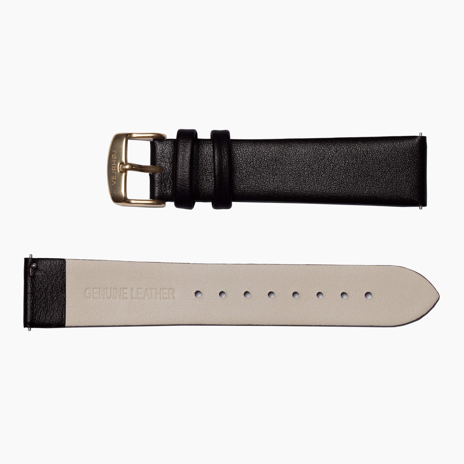 Golden buckled black strap